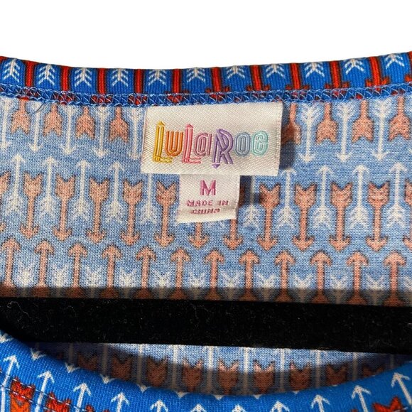 LulaRoe Julia Sheath Dress Pencil Bodycon Americana Tight Knit Multicolor Size M - Picture 2 of 5